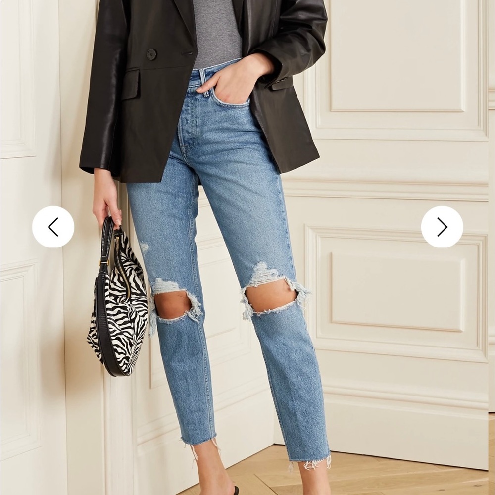 Karolina cropped distressed high-rise skinny jeans